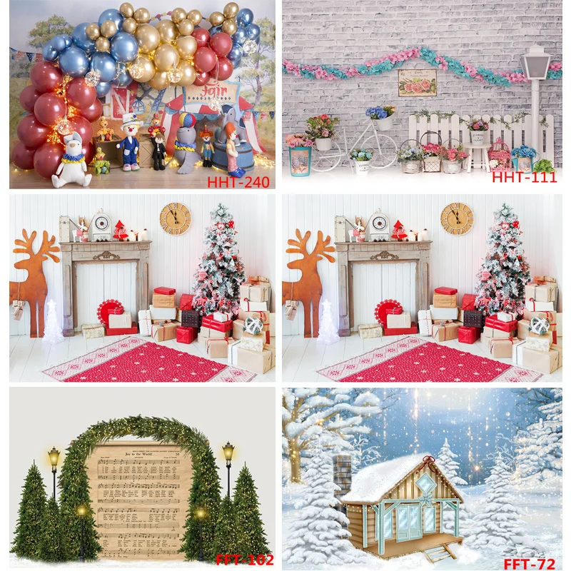 

ZHISUXI Christmas Decoration Colorful Balloon Arch Snowman Background Newborn Baby Birthday Photography Backdrops FSS-104