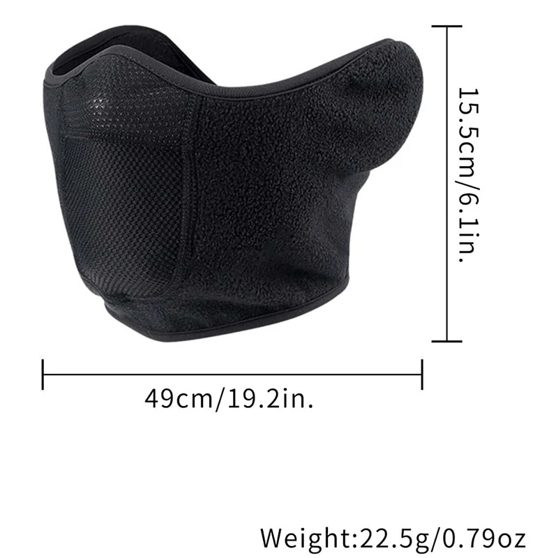 Winter Warm Half Face Mask Unisex Polar Fleece Windproof Cold Proof Ear Protection Breathable for Outdoor Running  Cycling Sport