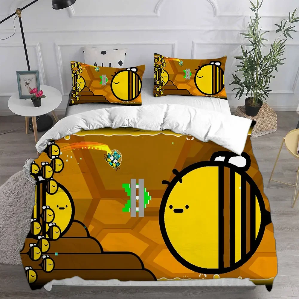Geometry Dash Bedding Sets Comforter Quilt Bed Cover Duvet Cover Pillow Case 2-3 Pieces Sets Bedroom Decoration Home Supplies