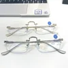 Elbru 0+1+1.5+2+2.5+3+3.5+4 Rimless Reading Glasses Women Men Anti Blue Light Luxury Presbyopia Eyeglasses Frameless Eyewear 2