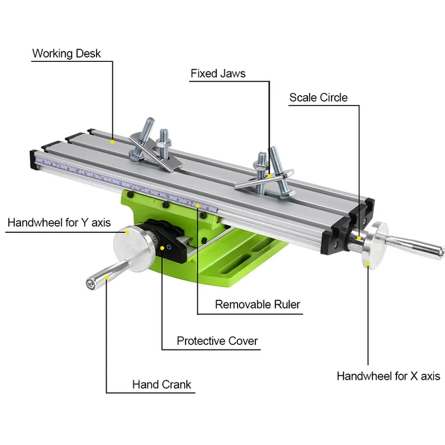 ALLSOME BG-6300 Compound Table Working Cross Slide Table Worktable for Milling Drilling Bench Multifunction Adjustable X-Y 3
