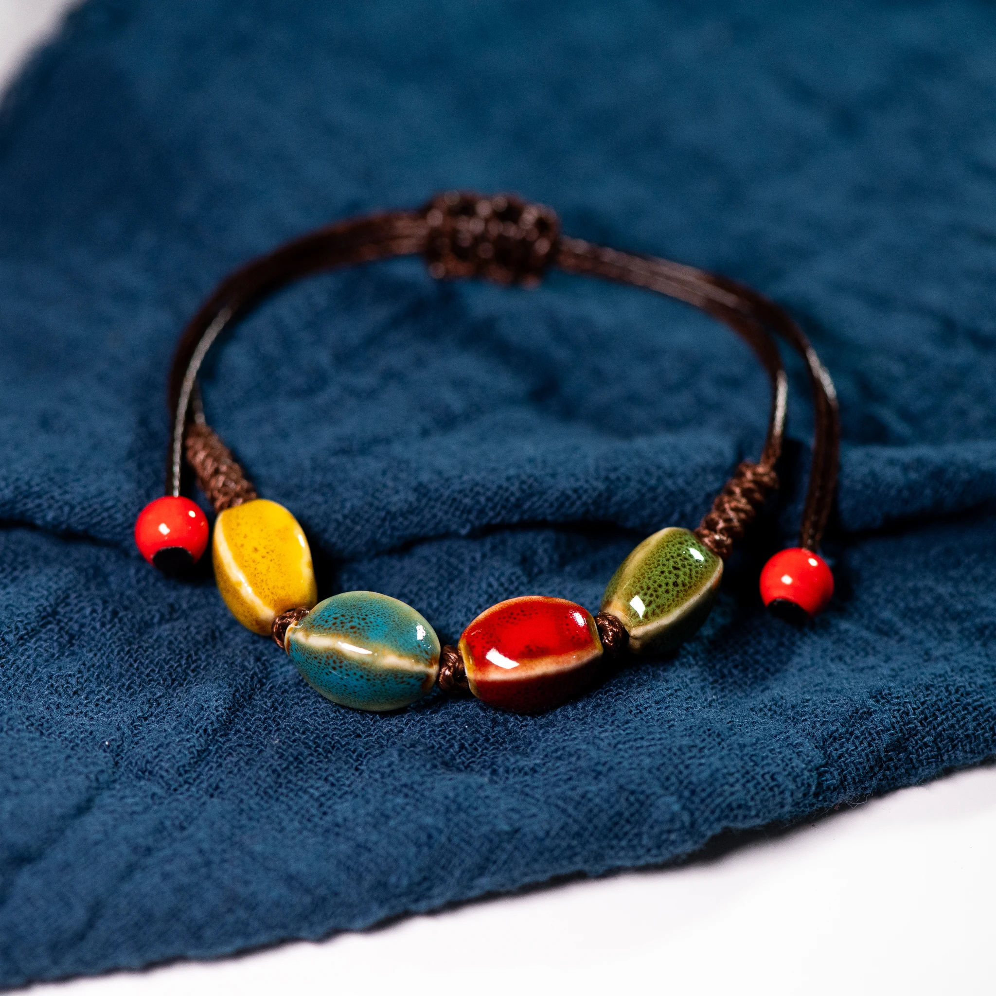 Handmade Ceramic Beads Bracelet for Women