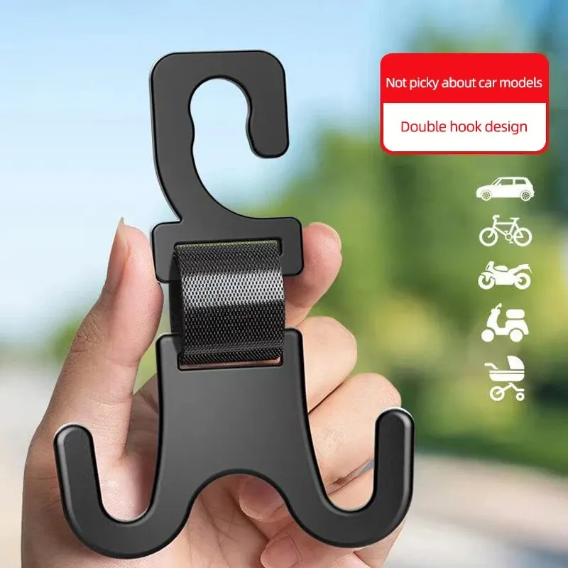 Car Seat Headrest Double Hook 2 Pcs for Bicycle Handbag Stroller