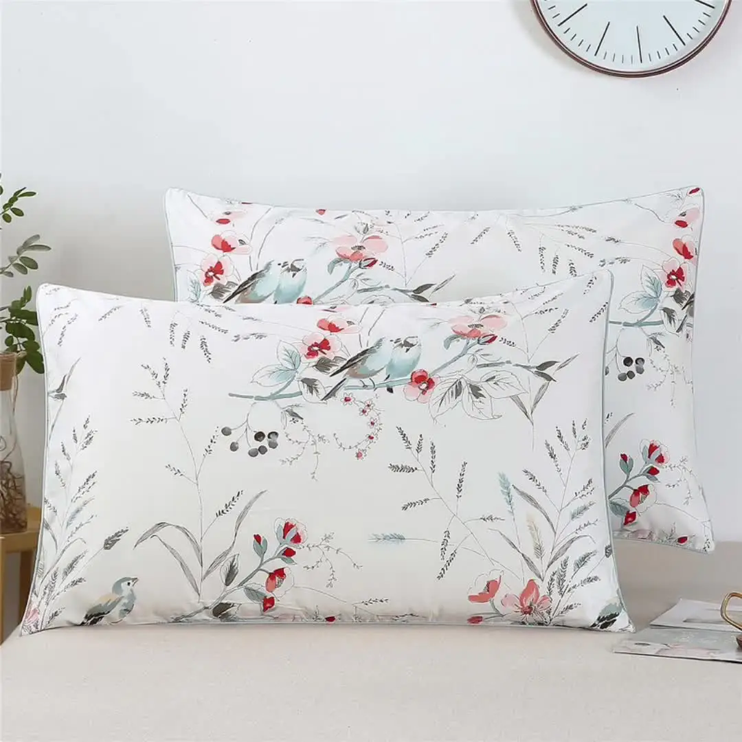 Cotton Envelope Enclosure Cotton Bed Pillow Covers Floral Pillow