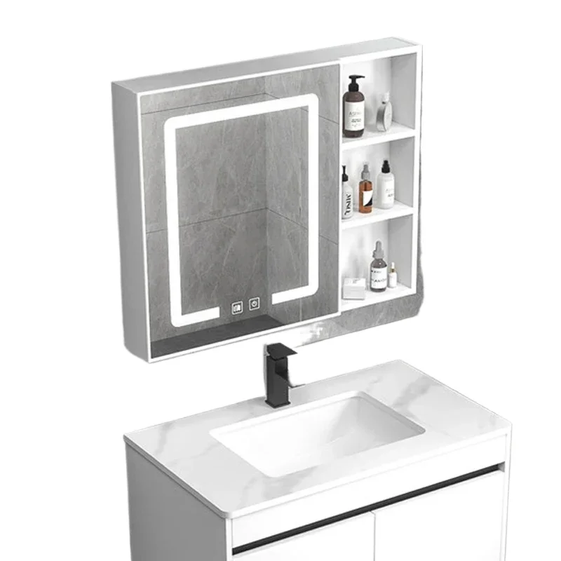 Originality Smart Bathroom Cabinet Nordic Simple Vanity Storage Mirror Cabinets Washbasin Home Furniture Mueble Bajo Lavabo FYBC