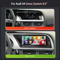 Écran tactile multimédia pour voiture Linux avec CarPlay sans fil pour Audi A4 2009-2015 avec fonction Android Auto Airplay Mirror Link 3