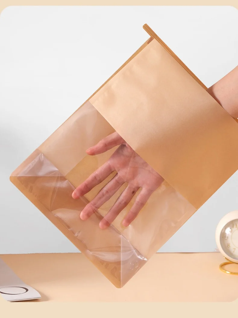 20pcs Kraft Bakery Bags with Clear Window, Reclosable Zipper or Self-Seal Closure, Stan... - SKU KBB01919 - UGI Packaging