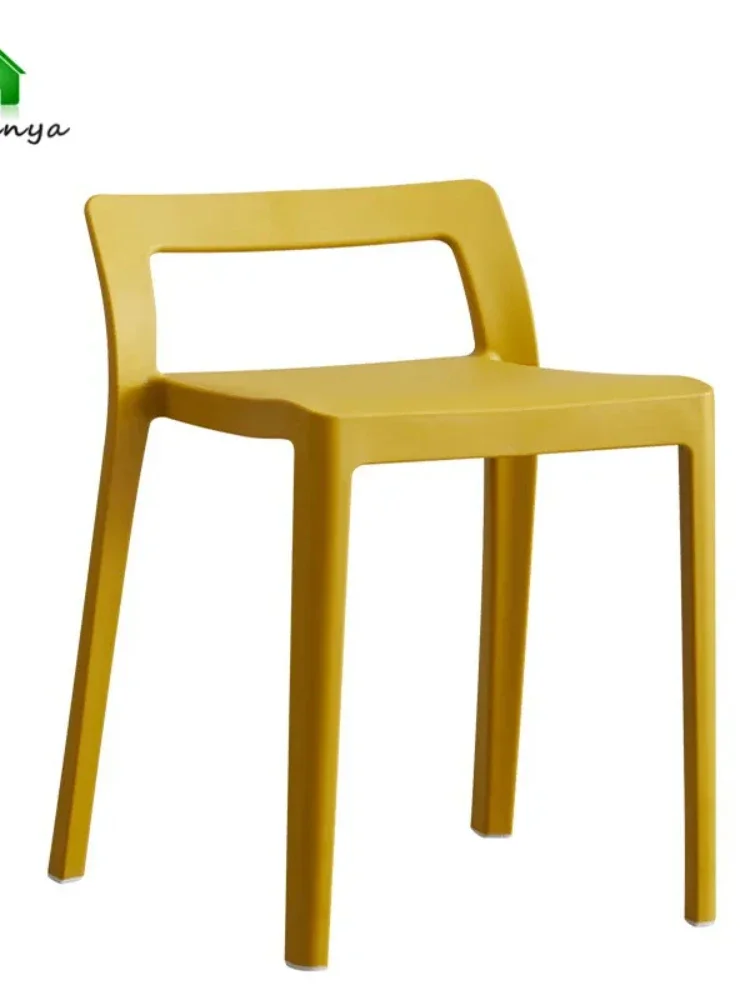 

Simple Plastic Stools Household Adult Dining Chairs Restaurants Waiting Tables High Stools Hollowed Out Backrests Chairs