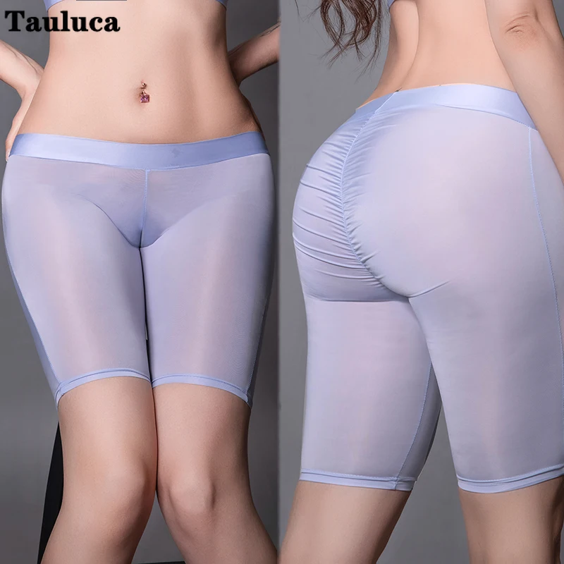 

Transparent Abalone Pants Women's Peach Buttocks Liquid Pants Oily Silky Bodybuilding Shorts Yoga Pants Abalone Line Leggings