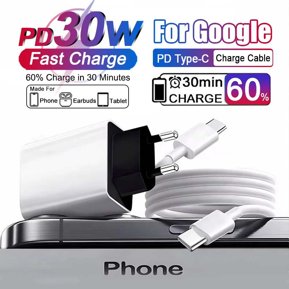 Original 30W Fast Charger with Type C Charging Cable Accessories