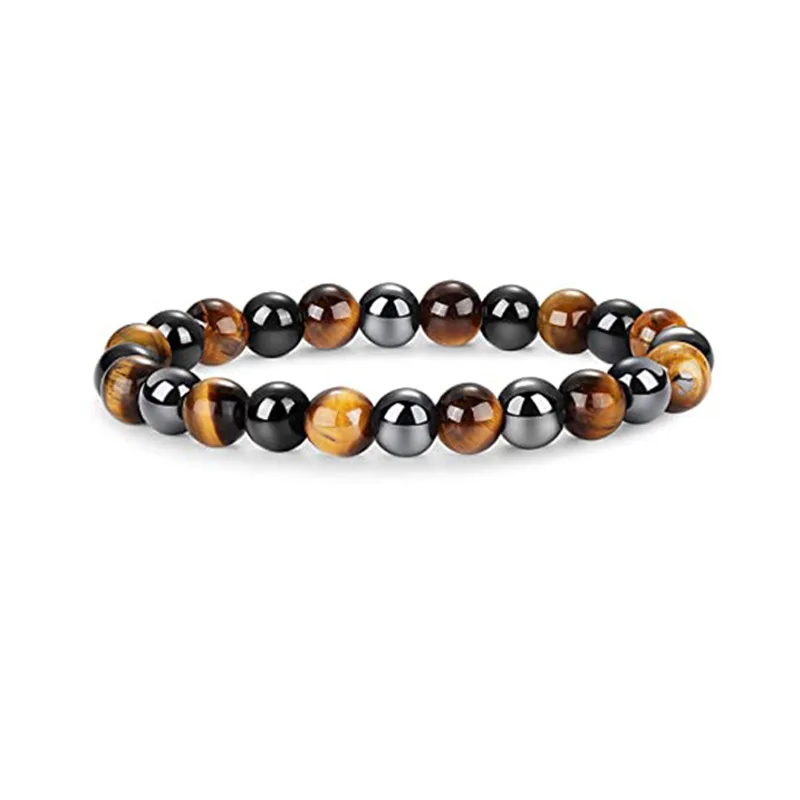 Modische Männer Armbänder Natürliche Braun Tiger Augen Braslet Armreif Yoga Rosenkranz Perlen Braclet Homme Schmuck Zubehör Pulseira – Detail 7