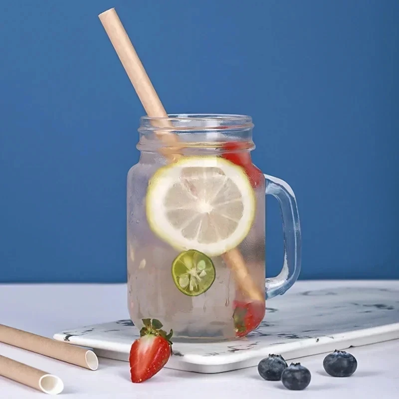 Food Grade Paper Drinking Straws Disposable Eco-friendly Bubble Tea Straws For Drinks Degradable Bar Kitchen Tools 100pc/lot