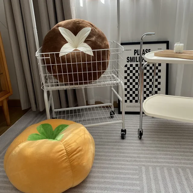 Coussin épais avec oreiller en forme de tomate, coussin rond pour légumes, champignons, kaki, pour siège de fenêtre, pour chambre à coucher 4