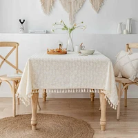 Korean Style Small Daisy Cotton Floral Tablecloth,Tea Table Decoration,Rectangle Table Cover For Kitchen Wedding Dining Room 2