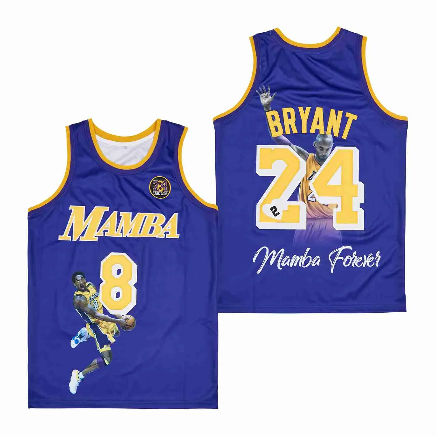 Men Basketball Jerseys LEGEND 24 MAMBA Jersey Sewing Embroidery Digital Printing Portrait Outdoor Sports Black Yellow Purple New