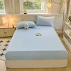 Plaid Style Fitted Sheet Skin-friendly Bed Cover Elastic Bedsheet for Girls Boys Room Couvre Lit Home Bed Linen(No Pillowcase) 5