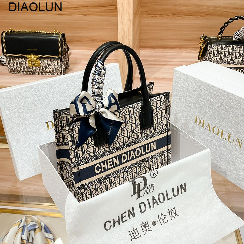 

DIAOLUN Fashion Hot Sale New Fashion Light luxury Top Quality Women's genuine leather handbag Female bags ladies hand bags
