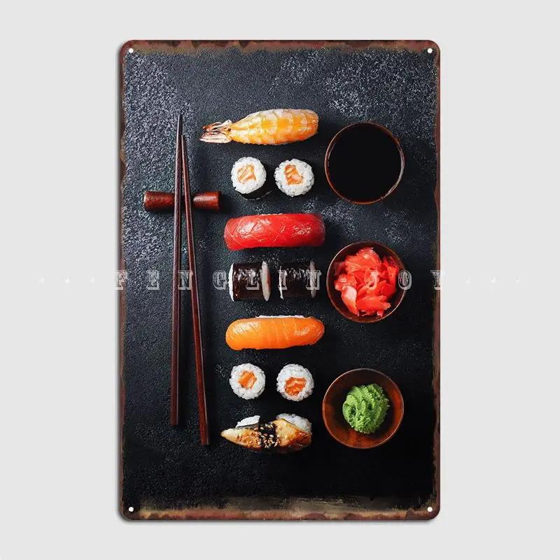 

Vintage Sushi Metal Sign Club Home Club Bar Custom Wall Decor Tin Sign PosterPub, Bar, Kitchen, BathroomHome Decor