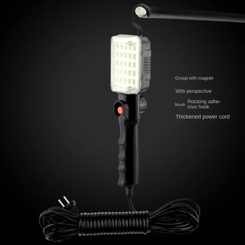 15W 25LED 차고 조명 220V 10m 전원 케이블 작업 조명 자석 자동차 차량 수리 검사 램프 1500LM 건설 조명