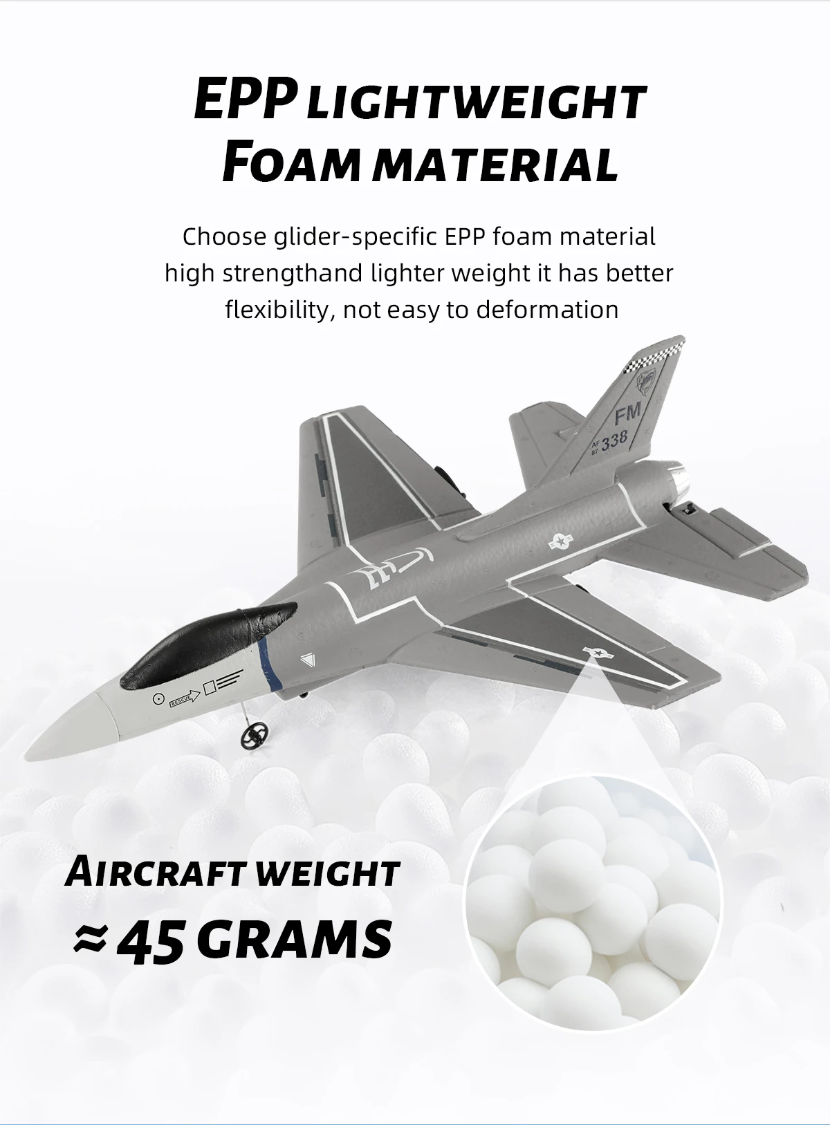 F16 Rc Glider 3ch Airplane With 6-axis Self-stabilization System_voghion.com