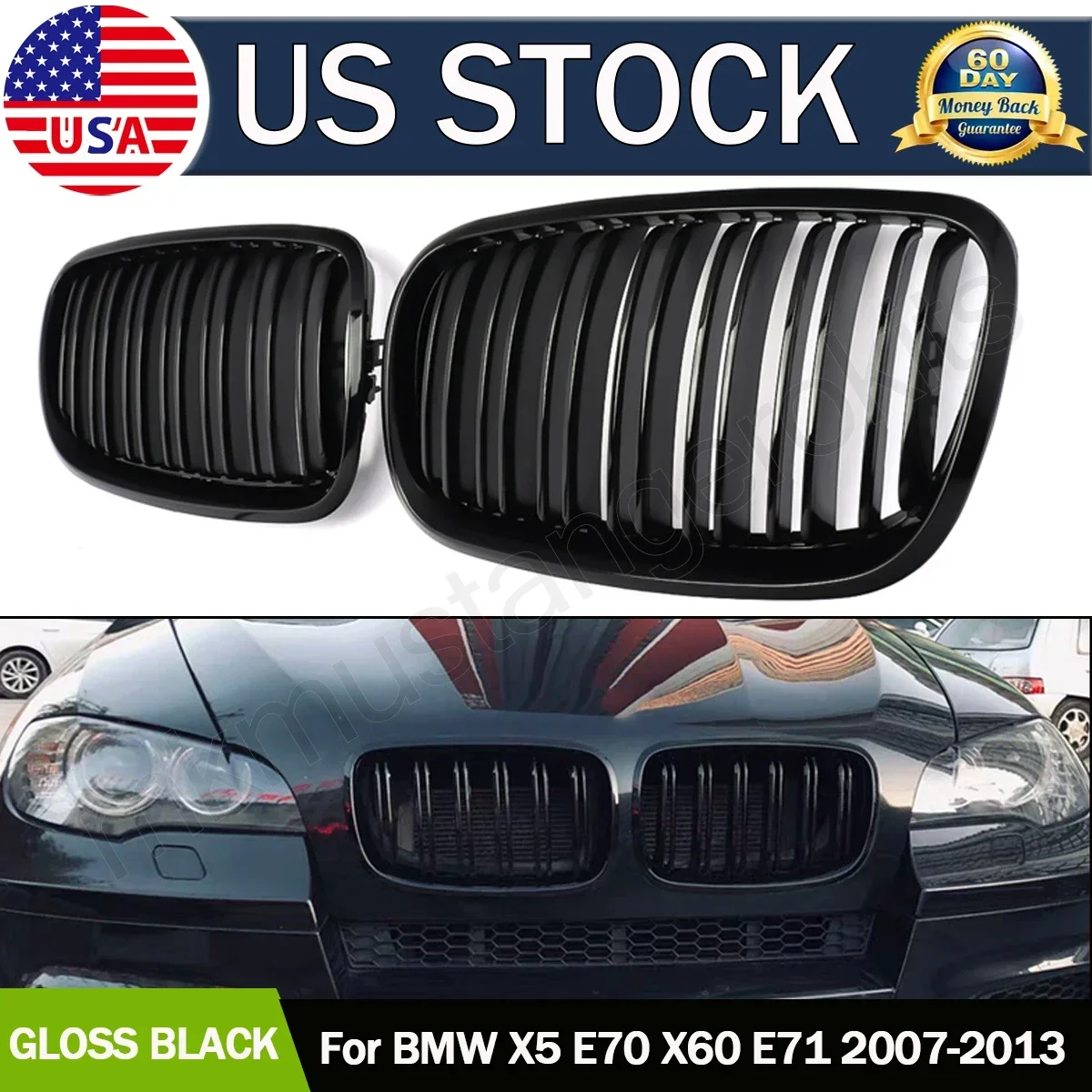 

Решетки для капота BMW E70, E71, X5, X6, 2007-13 пар