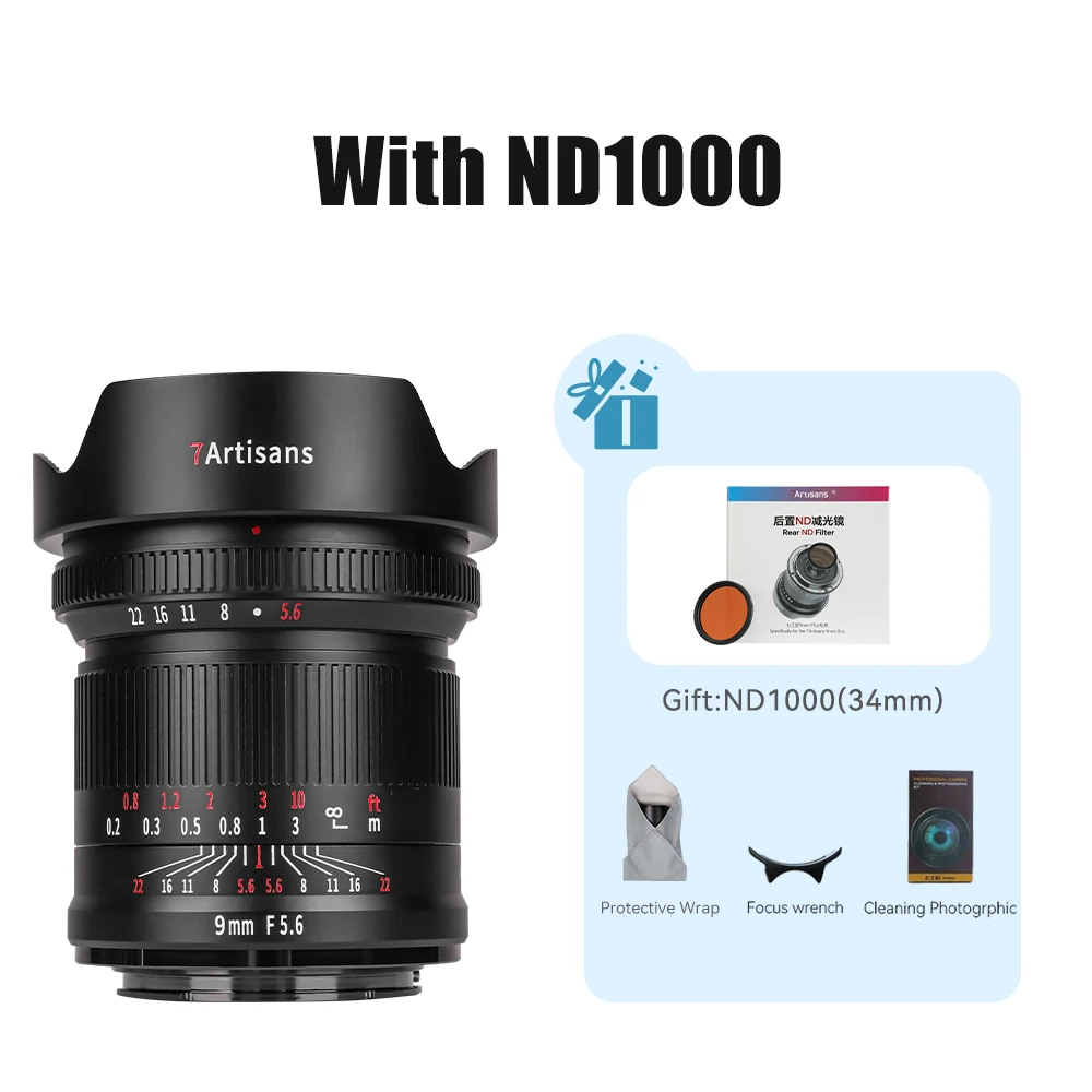 7artisans 9mm F5.6 Full-Frame 132° Wide Angle Prime Mirrorless