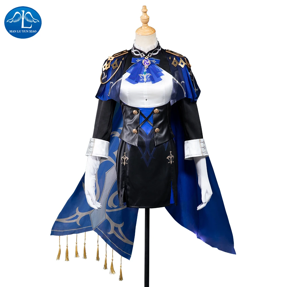 

Genshin Impact Clorinde Cosplay Custom Clorinde Blue and White Dresses for Girls Anime Cosplay Halloween Costumes for Women