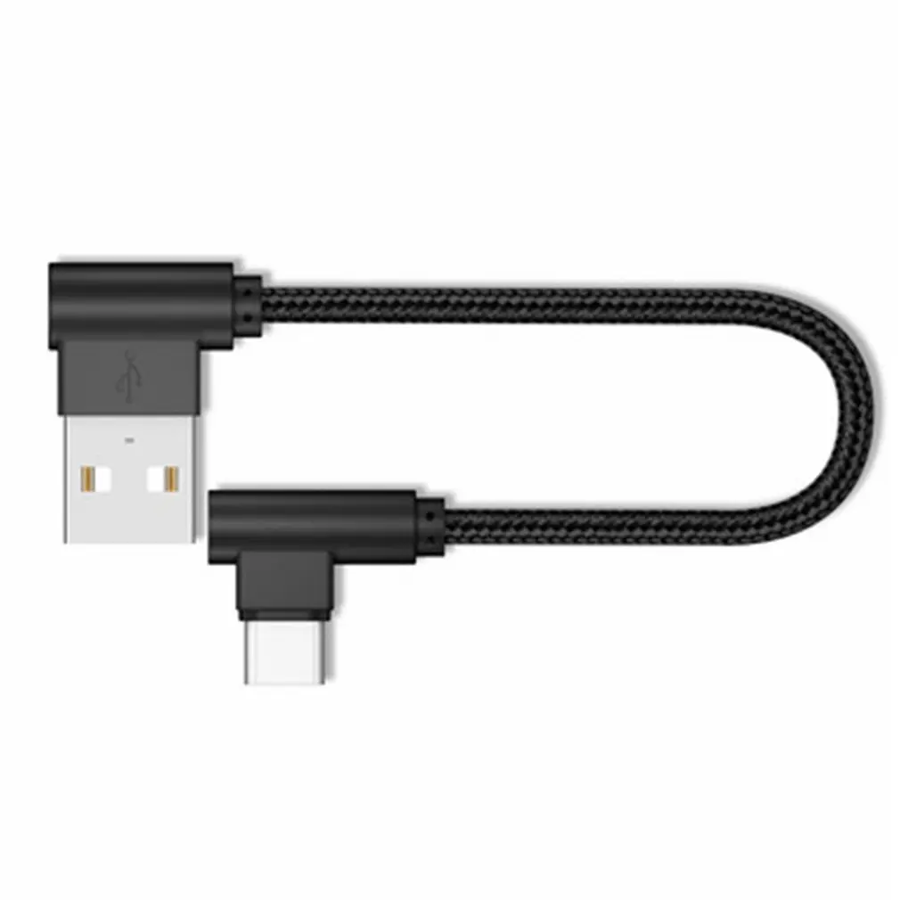 25cm Short Line Fast Charging USB Phone Data Cable Double Bend Game Cable Micro V8 Type-C i12 Interface For All Smartphones