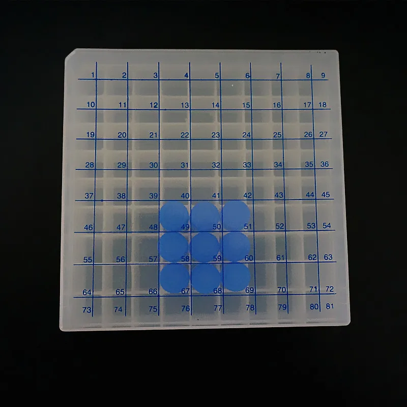 2Pcs/Lot 1.5ml 1.8ml 2ml 50/80/100 Cells Plastic Chromatographic Sample Bottle Storage Box PP Cryogenic Storage Boxe
