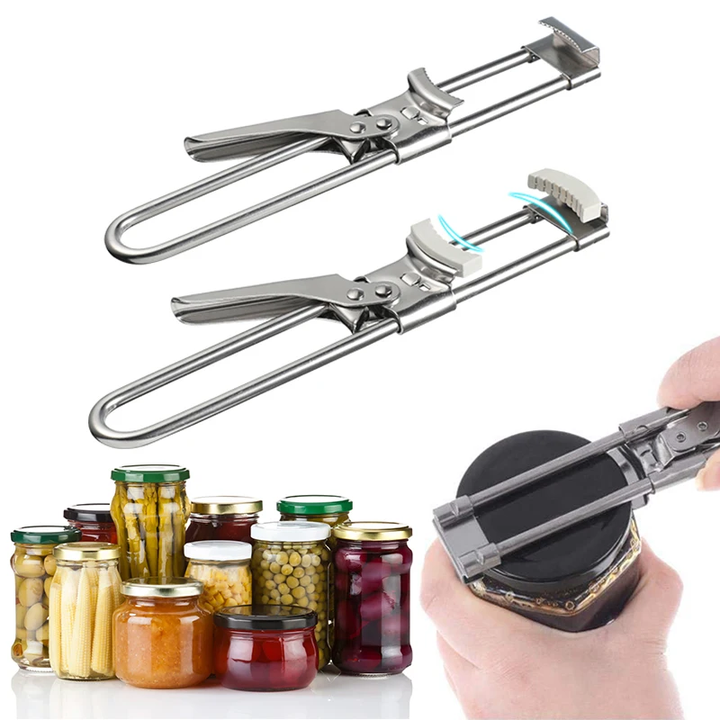 Can Opener Adjustable Stainless Steel Non-Slip Multifunction Manual Jar Bottle Bottle Lid Opener Gadget Home Gadgets Accessories can opener bottle opener kitchen tools multifunctional tool