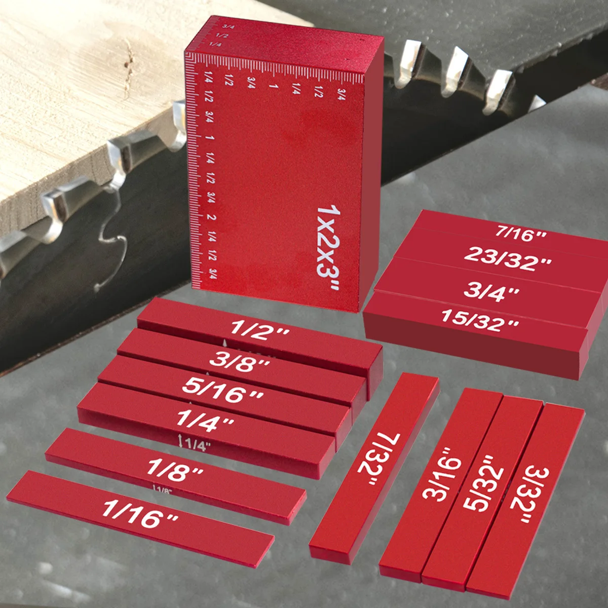 게이지 블록 세트, 알루미늄 미터법/인치 높이 게이지 블록, 설정 바, 휴대용 테스트 게이지 블록, 측정 도구, 9 개, 15 개 