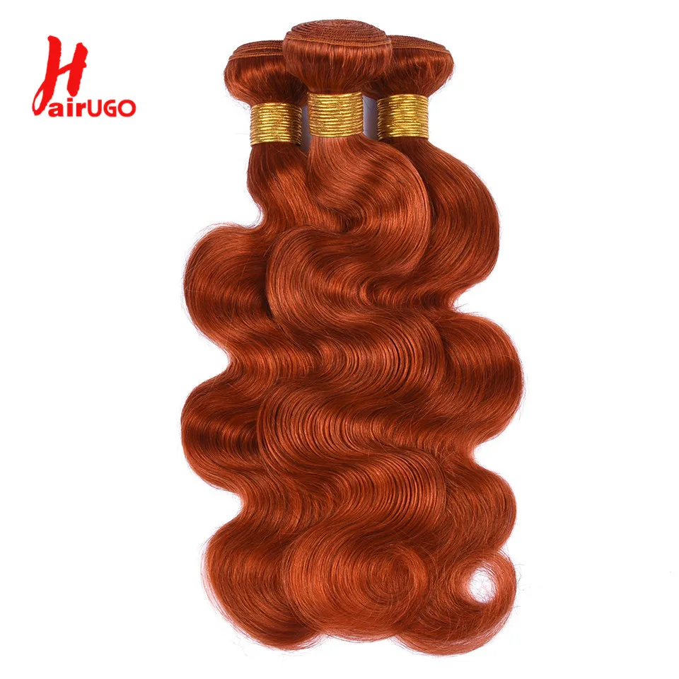 Ginger Orange Kinky Curly Hair Bundles HairUGo Brazilian Remy Hair Colored Kinky Curly Human Extensions Orange Weaving