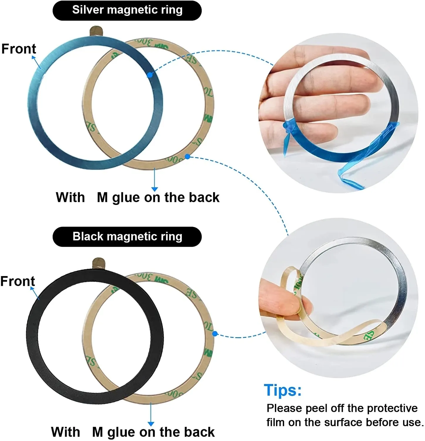 Universal Magnet Ring for Magnetic Phone Holders and Wireless Charging