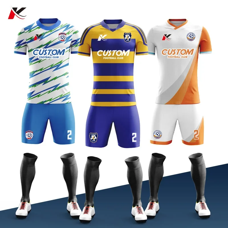 Adults Football Jerseys Sublimation Cheap Football Shirts Full Kit Sports Training Soccer Wear Uniforms Sets For Men's