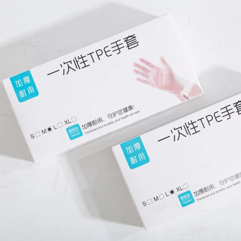 50/100pcs Latex Free Gloves TPE Disposable Gloves Transparent Non-Slip Acid Work Safety Food Grade Household Cleaning