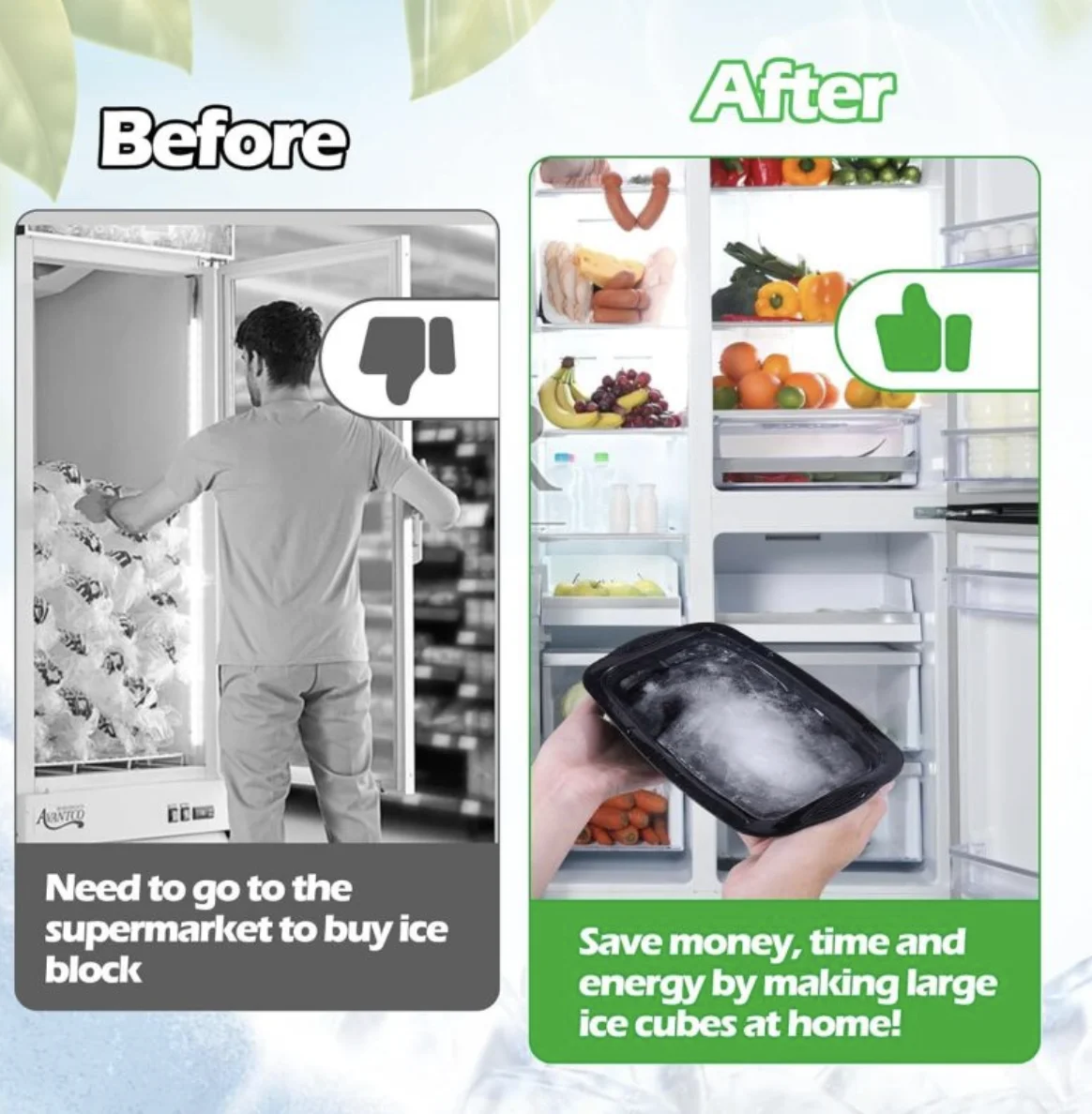 3Pcs Extra Large Ice Mold Silicone Large Ice Block Mold Ice Cube Maker Reusable Large Ice Cube Tray Dishwasher Safe