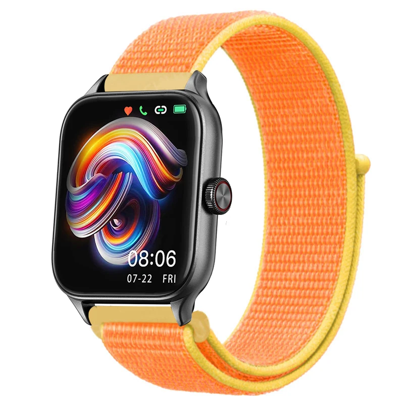 Sport Nylon Loop Bracelet Strap, 22mm or 20mm, Compatible with Popular Smartwatches