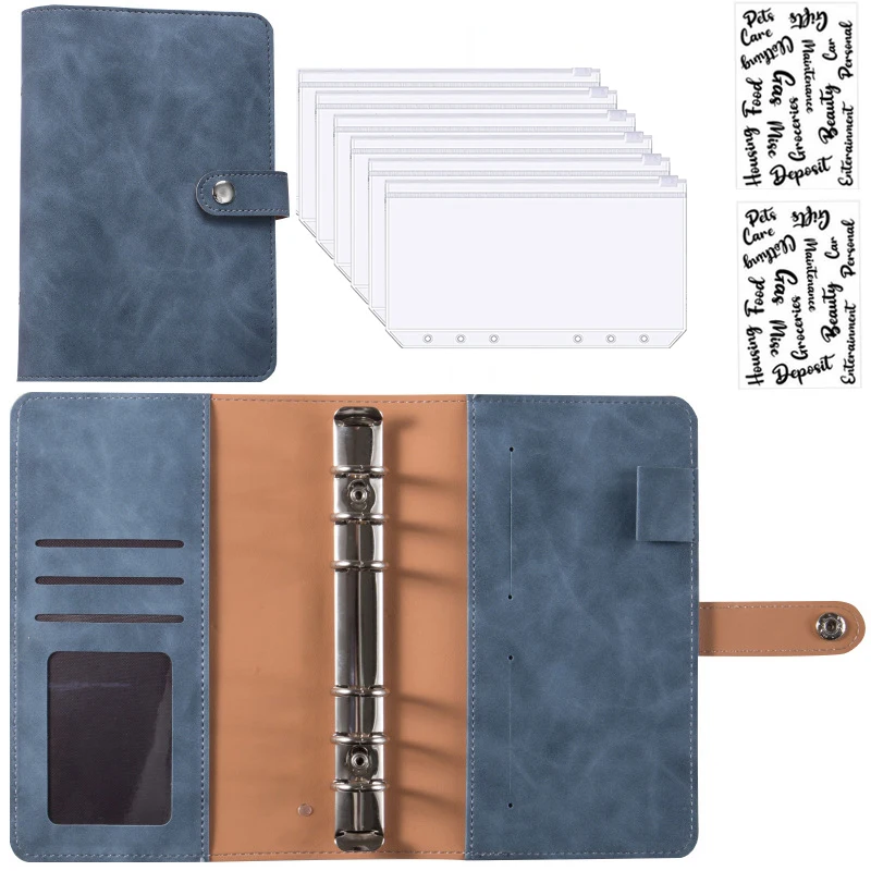 Premium A6 PU Leather Budget Binder with Cash Envelopes and Bill Organizer