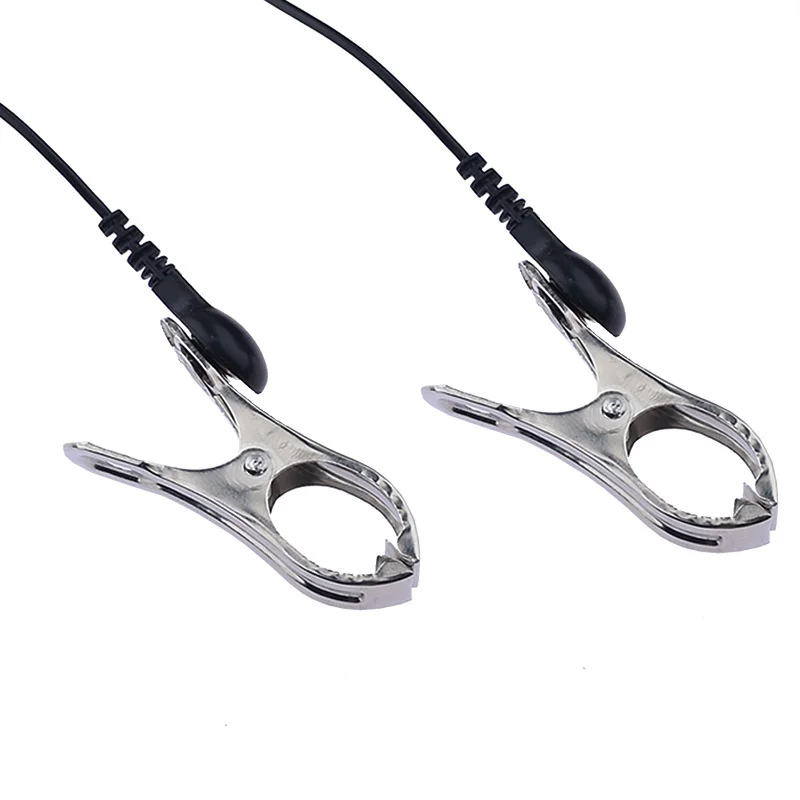 Pinces à tétons en acier inoxydable, Stimulation du sein à choc électrique, Clips en métal pour Clitoris et Labium, jouets sexuels pour adultes pour femmes_voghion.com