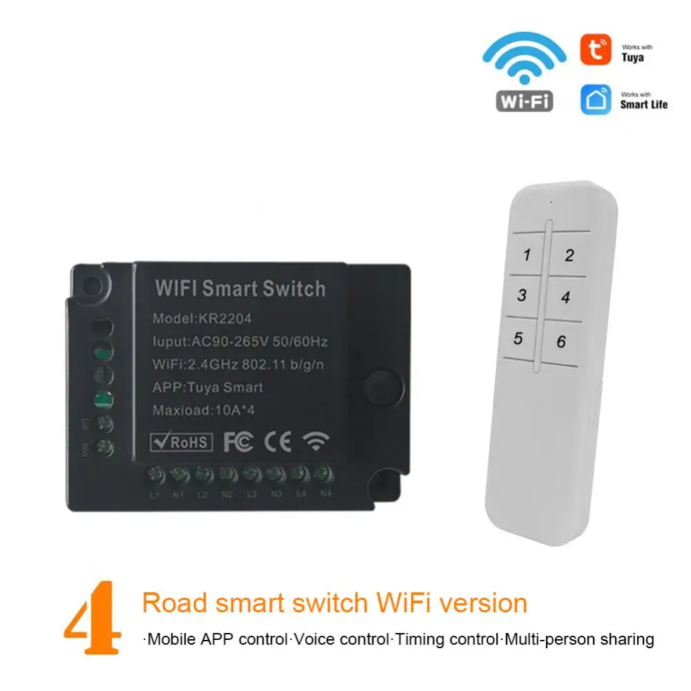 Tuya Smart Life Wifi Switch Relè Breaker Module Home Alexa Echo Voice Control Smart Lighting Timer Switch
