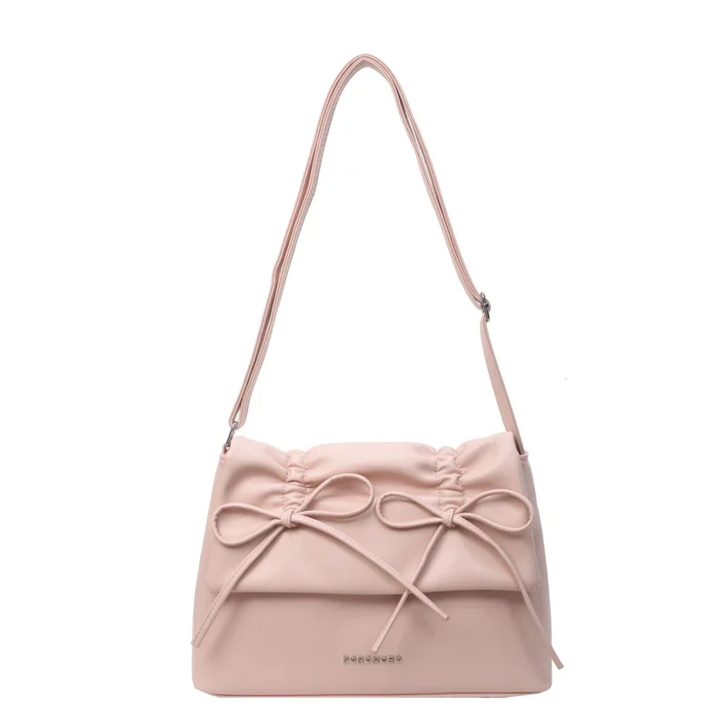 thumbnail image 1 of Bolsos de hombro de PU con lazo fruncido a la moda, bolso de mano con cierre de hilo sólido, gran oferta 2024, bolso de mujer de alta calidad, bolsos de señora, 1 of 5