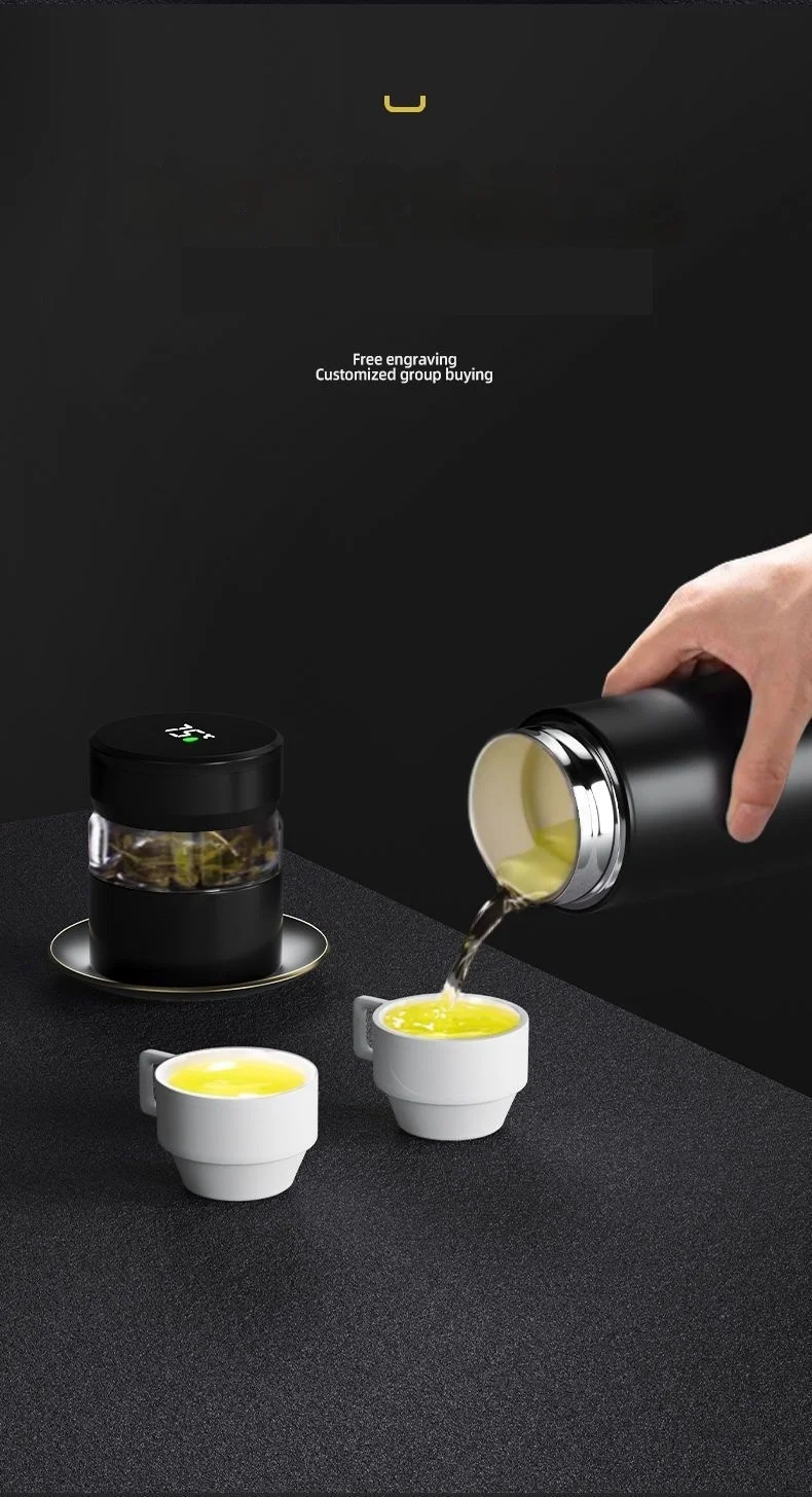 GIANXI Portable 500ML Black Water Bottle Home Stainless Steel Thermos Bottle Drink Items Vacuum Flasks Filterate Coffee Cup