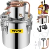 VEVOR 3/5/8 Gal Water Alcohol Distiller, Distillery Kit w/Circulating Pump, Alcohol Still Copper Tube, w/Build-In Thermometer 1