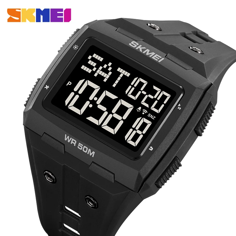 

SKMEI Multifunctional Countdown Sport Watches Mens Fashion 50M Waterproof Back Light Stopwatch Digital Wristwatch Alarm Clock