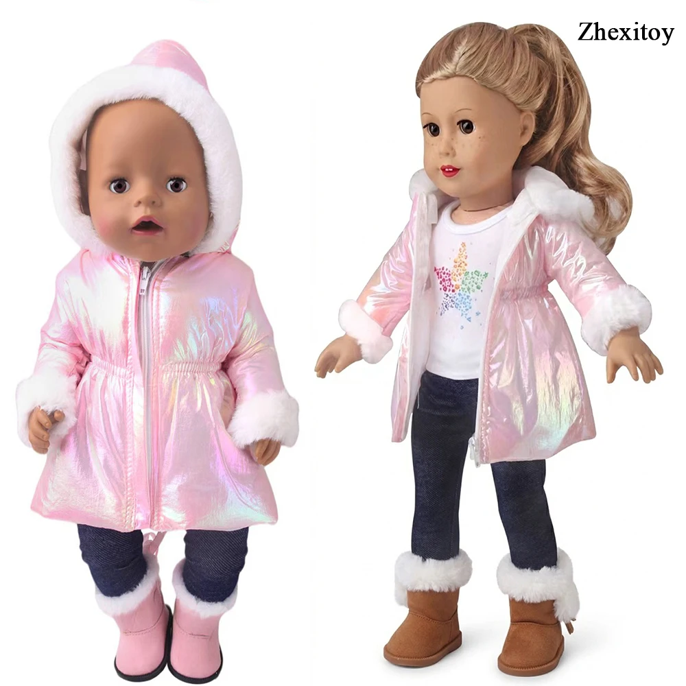 Warm Down Jacket Coat for 18-Inch Doll – Stylish Winter Doll Clothing