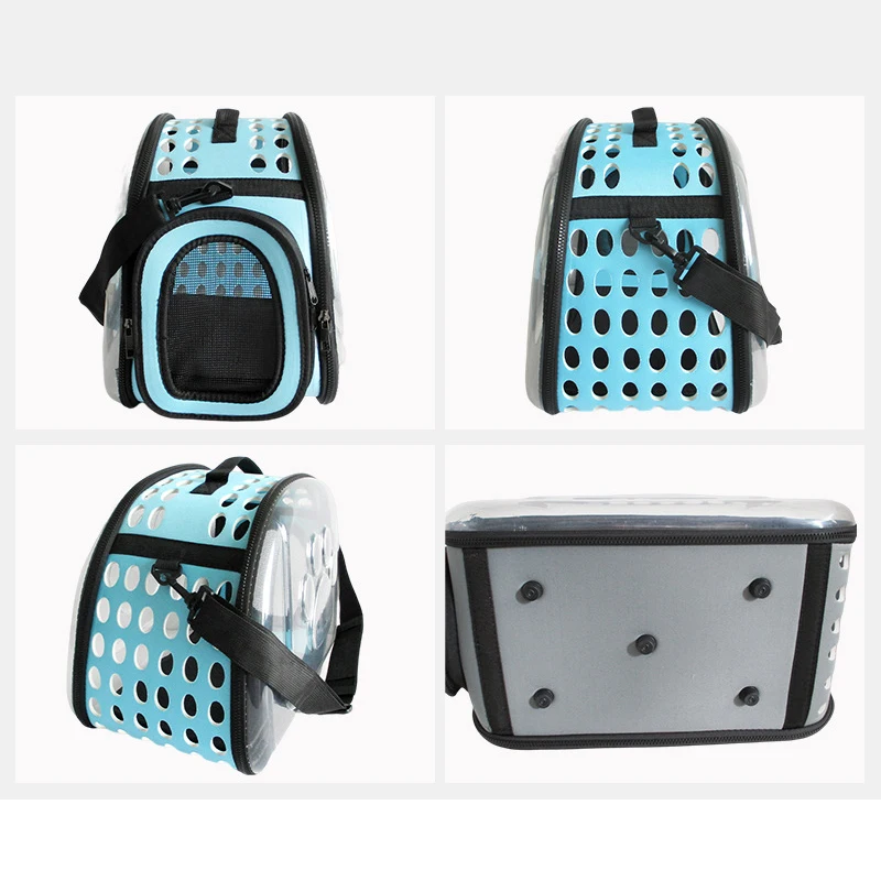 Pet Carrier Bag Transparent Foldable Outdoor Travel for Dog Cat Crossbody Portable Breathable Collapsible