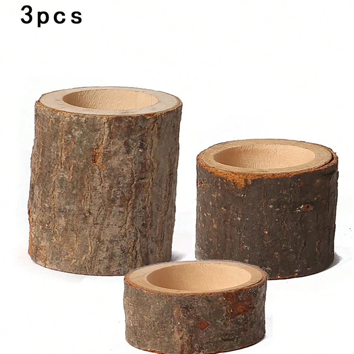Wooden lamp holders of different sizes, for wedding, home
