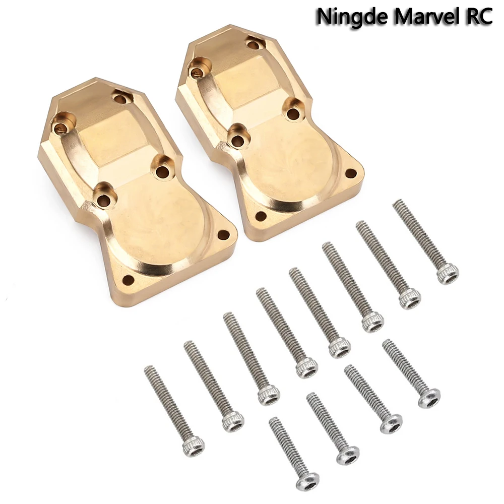 

1 Pair RC Car Brass Differential Covers Front and Rear Heavy Duty Differential Axle Covers For Axial SCX24 90081 1/24 Track Cars
