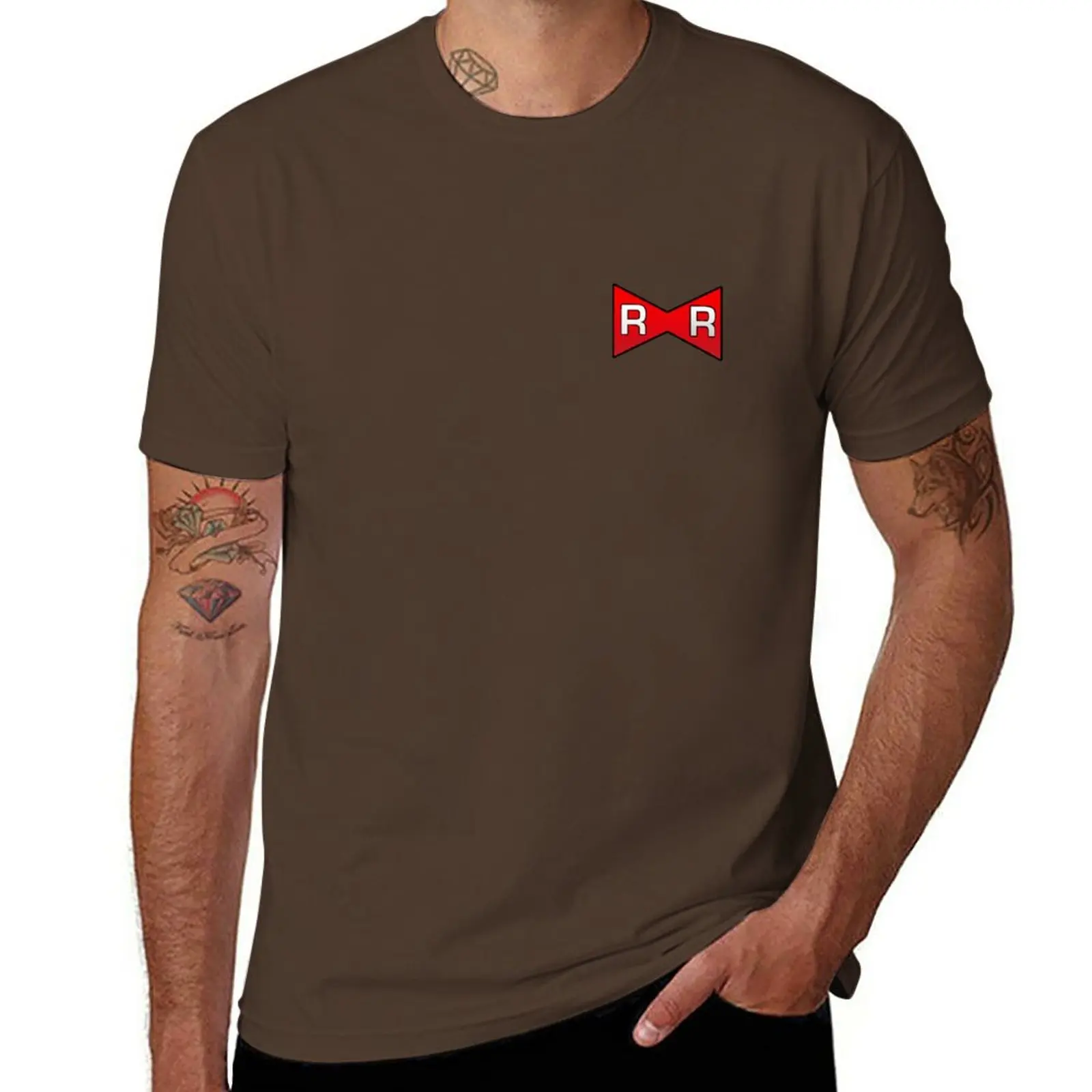 Vibrant Red Ribbon Army Oversized Hippie T-Shirt