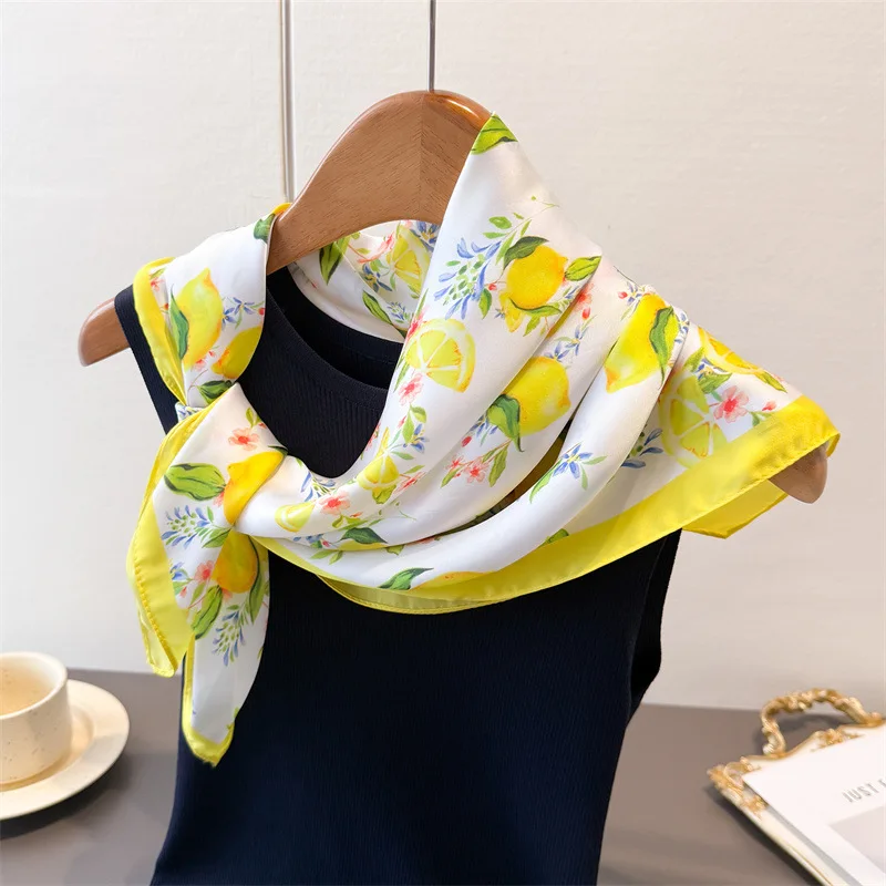 Luxury Silk Head Scarf - Soft Summer Foulard Bandana for Women